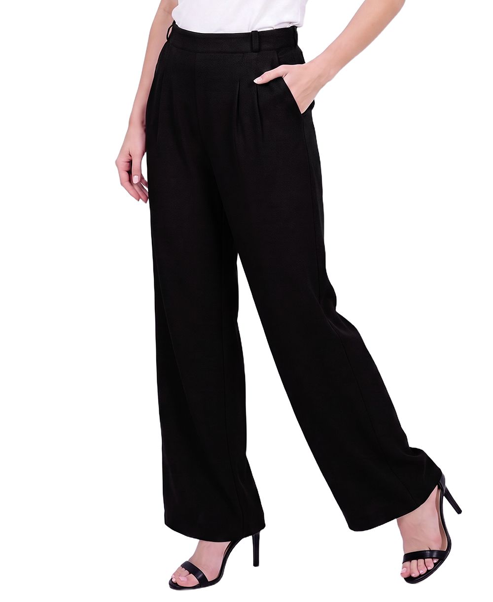 NY Collection укороченные брюки с высокой талией и широкими штанинами в складку