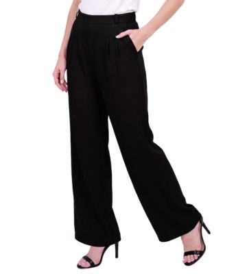 NY Collection укороченные брюки с высокой талией и широкими штанинами в складку