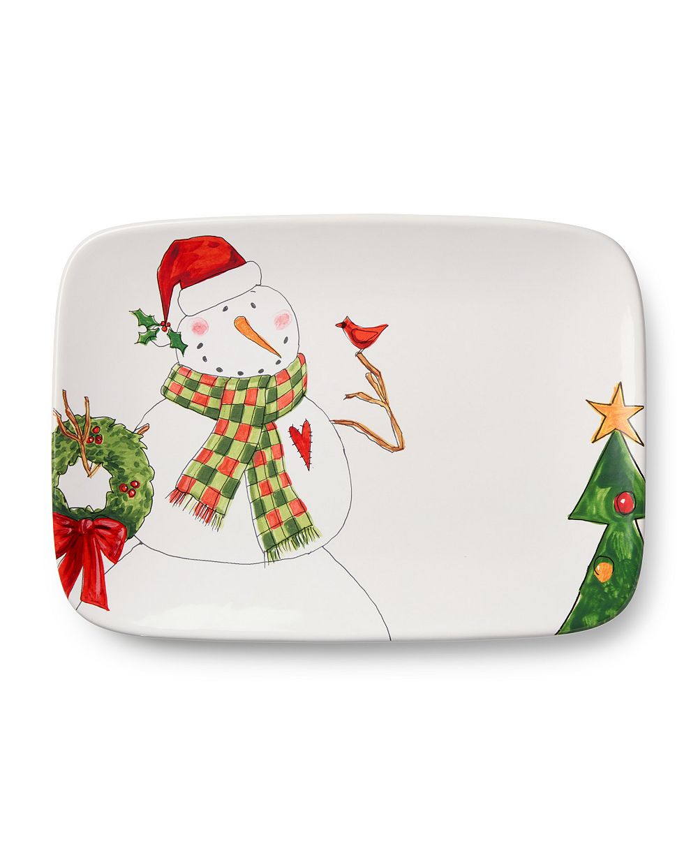 Certified International прямоугольное блюдо Snowman Delight 14"