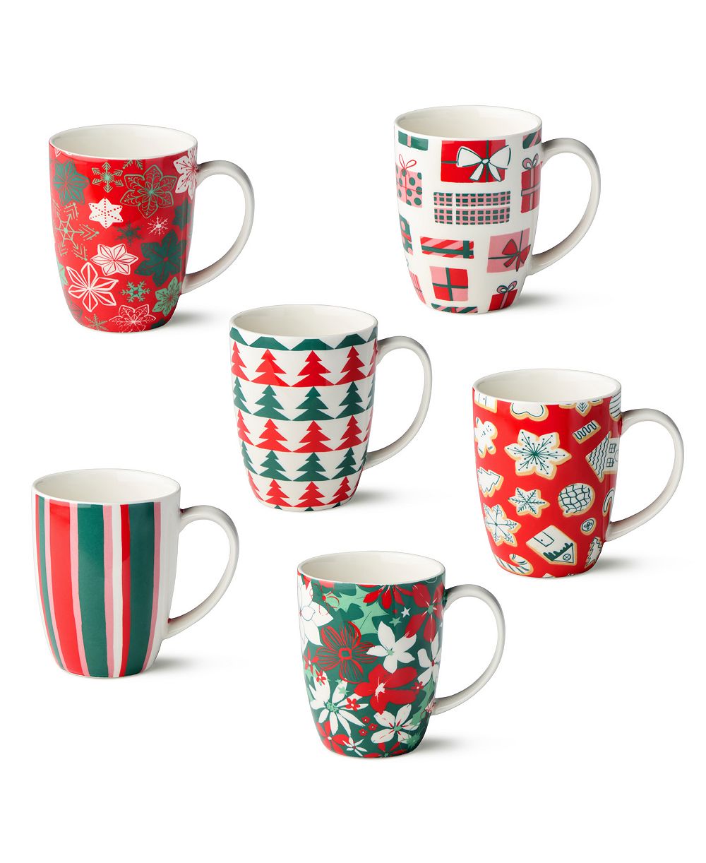 Certified International Holiday Spruce Кружки, набор из 6 шт.
