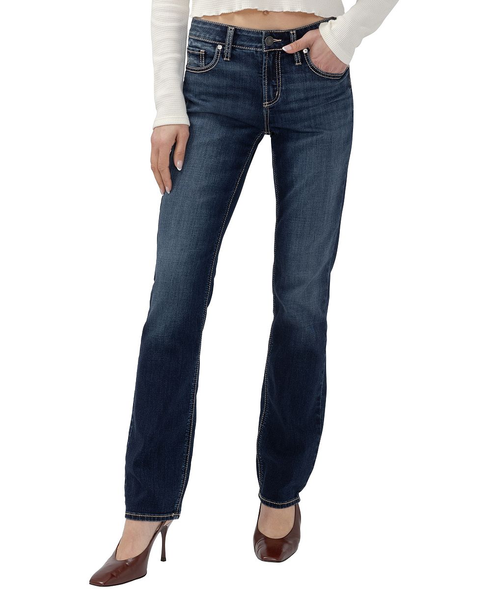 Silver Jeans Co. Women's Elyse Mid-Rise Straight-Leg Jeans