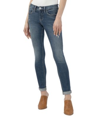 Silver Jeans Co. Женские джинсы Girlfriend с средней посадкой и зауженным кроем