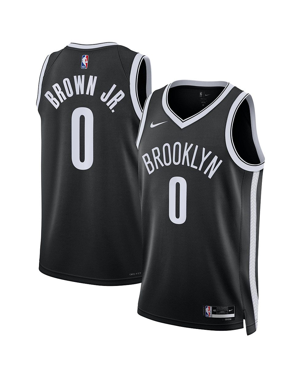 Мужская и женская игровая футболка Nike Mikel Brown Jr. Black Brooklyn Nets Swingman Icon Edition