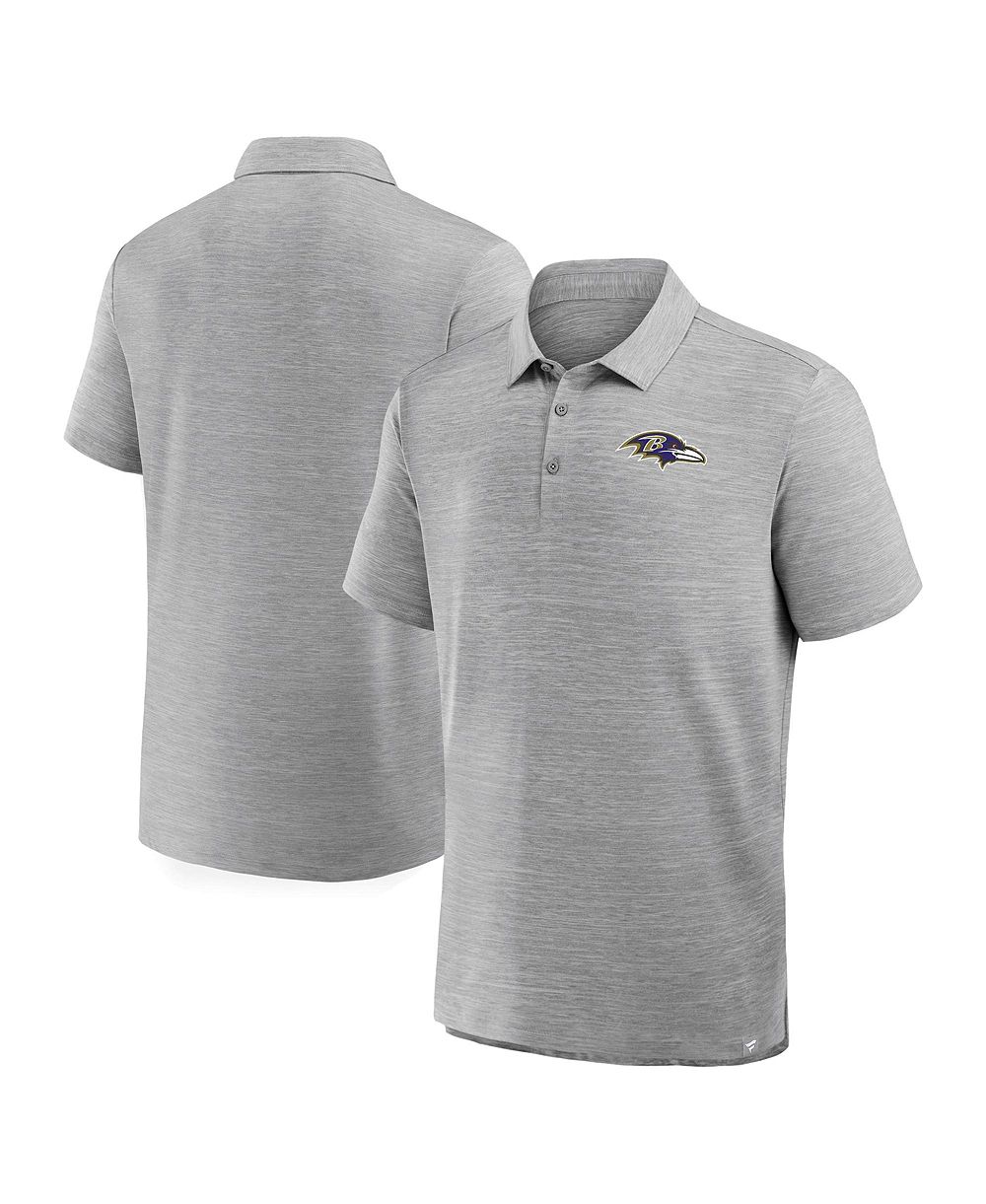 Fanatics Men's Heather Gray Baltimore Ravens Clutch Polo Shirt