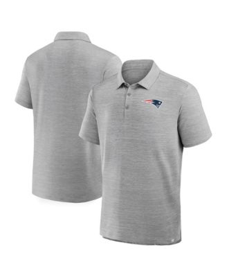 Мужская поло-рубашка Fanatics цвета меланж серого цвета с логотипом New England Patriots