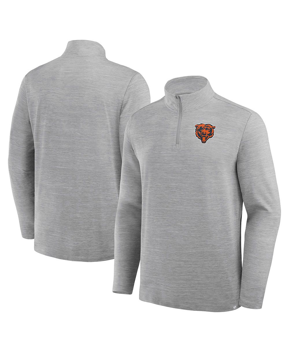Fanatics мужской потемневший серый свитшот с четвертьзастежкой Chicago Bears Clutch Quarter-Zip Pullover