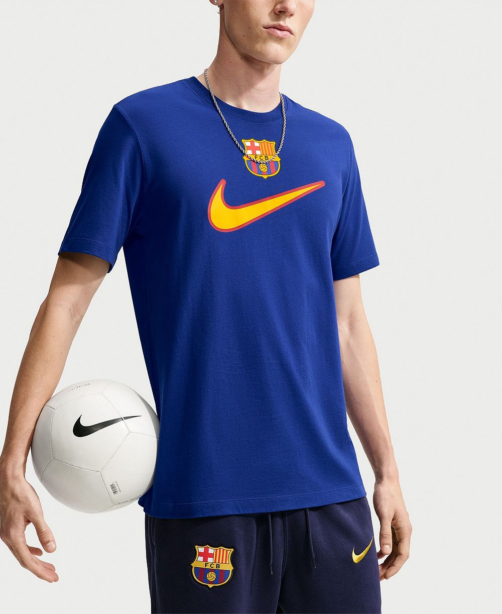 Мужская футболка Nike с логотипом Barcelona Swoosh, королевский синий