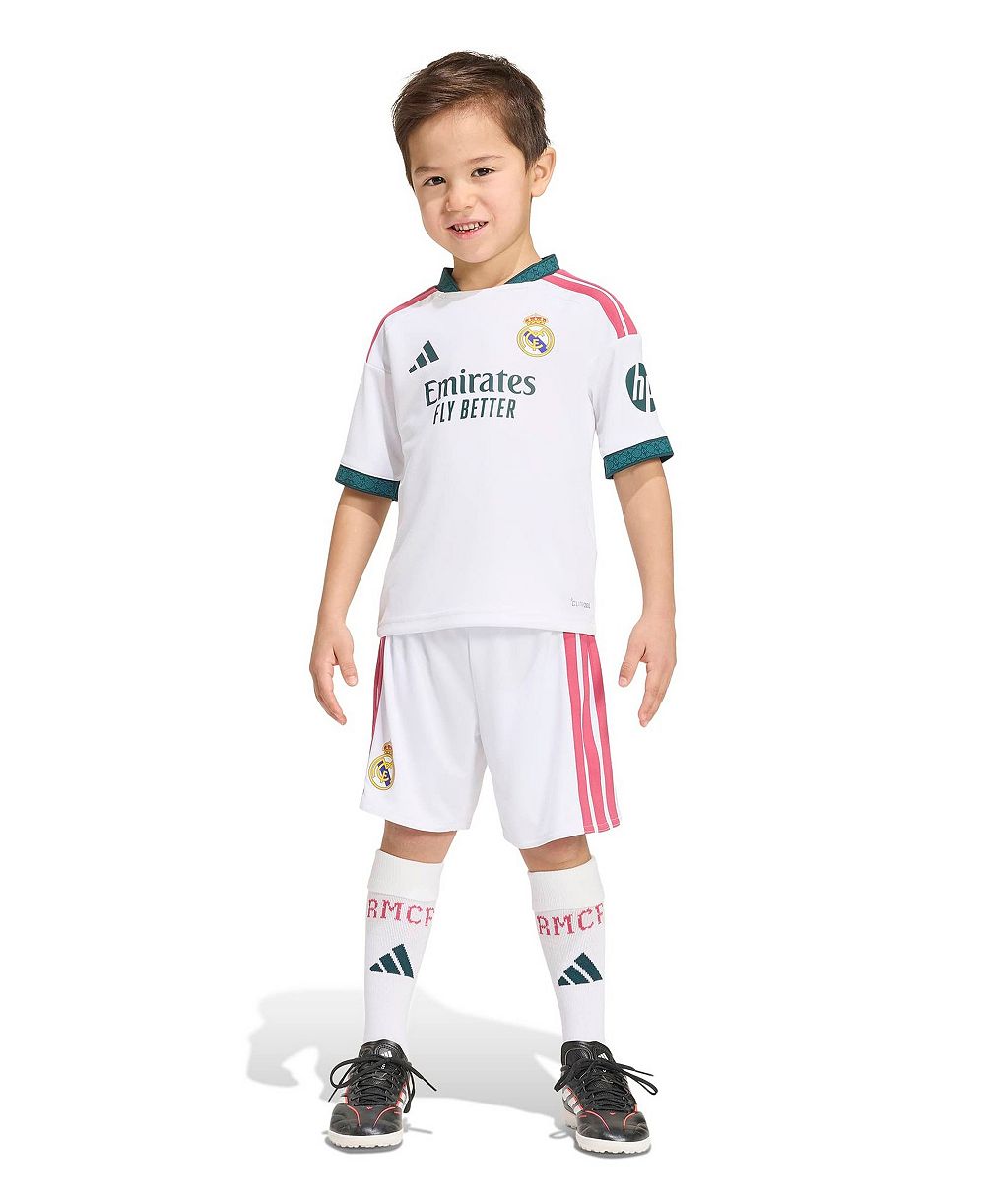 adidas Toddler White Real Madrid Replica Kit Set