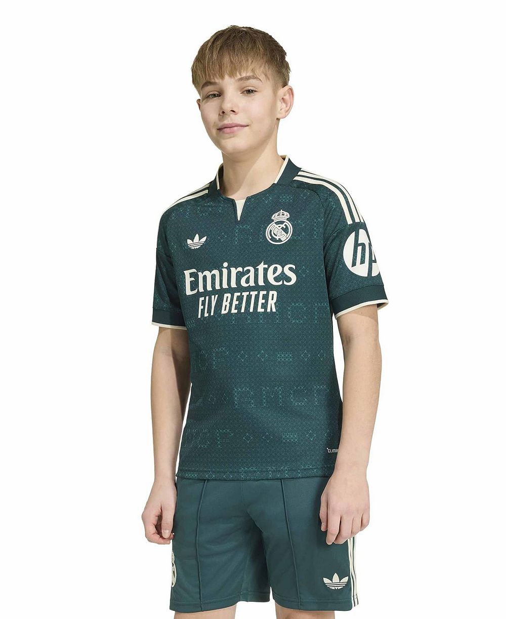 Adidas джерси Real Madrid 2026/27 гостевая, зеленая, для мальчиков старшего возраста и девочек