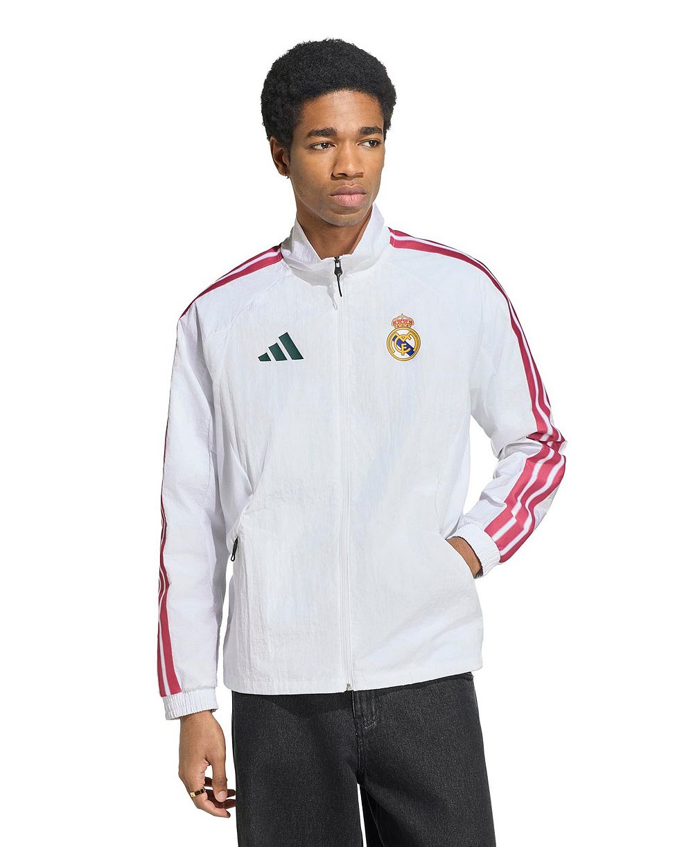 adidas Men's White Real Madrid 2026 Full-Zip Anthem Jacket