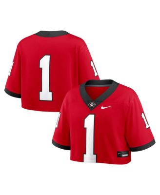 Nike Женский укороченный джерси-топ Red Georgia Bulldogs Game Crop