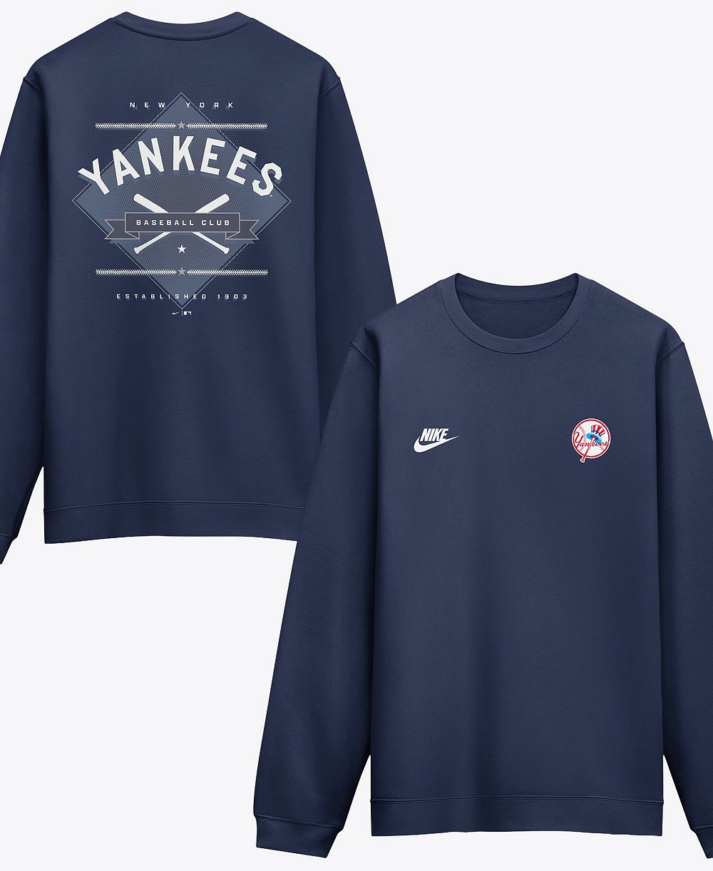 Nike мужская толстовка с логотипом New York Yankees Cooperstown Diamond темно-синего цвета