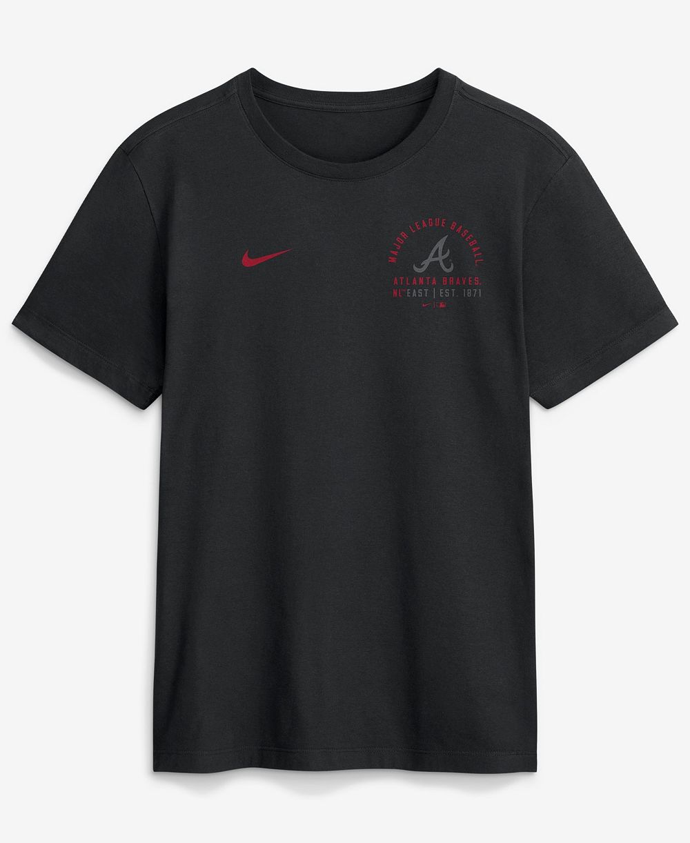 Nike Men's Black Atlanta Braves Split Logo T-Shirt