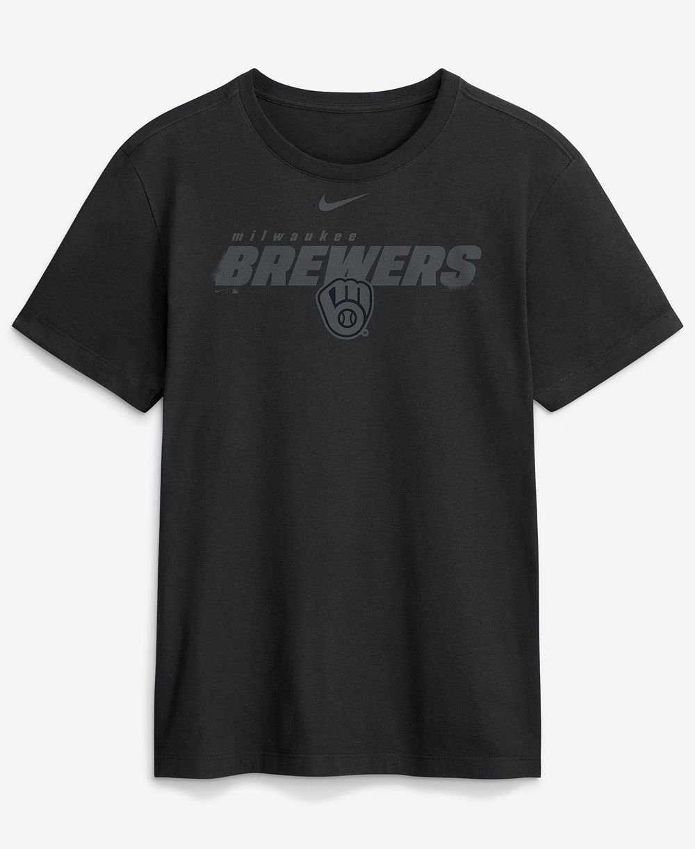 Nike Men's Black Milwaukee Brewers Tonal Club T-Shirt