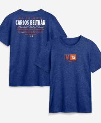 Мужская футболка Nike Carlos Beltran Royal New York Mets 2026 Hall of Fame Stats Name Number