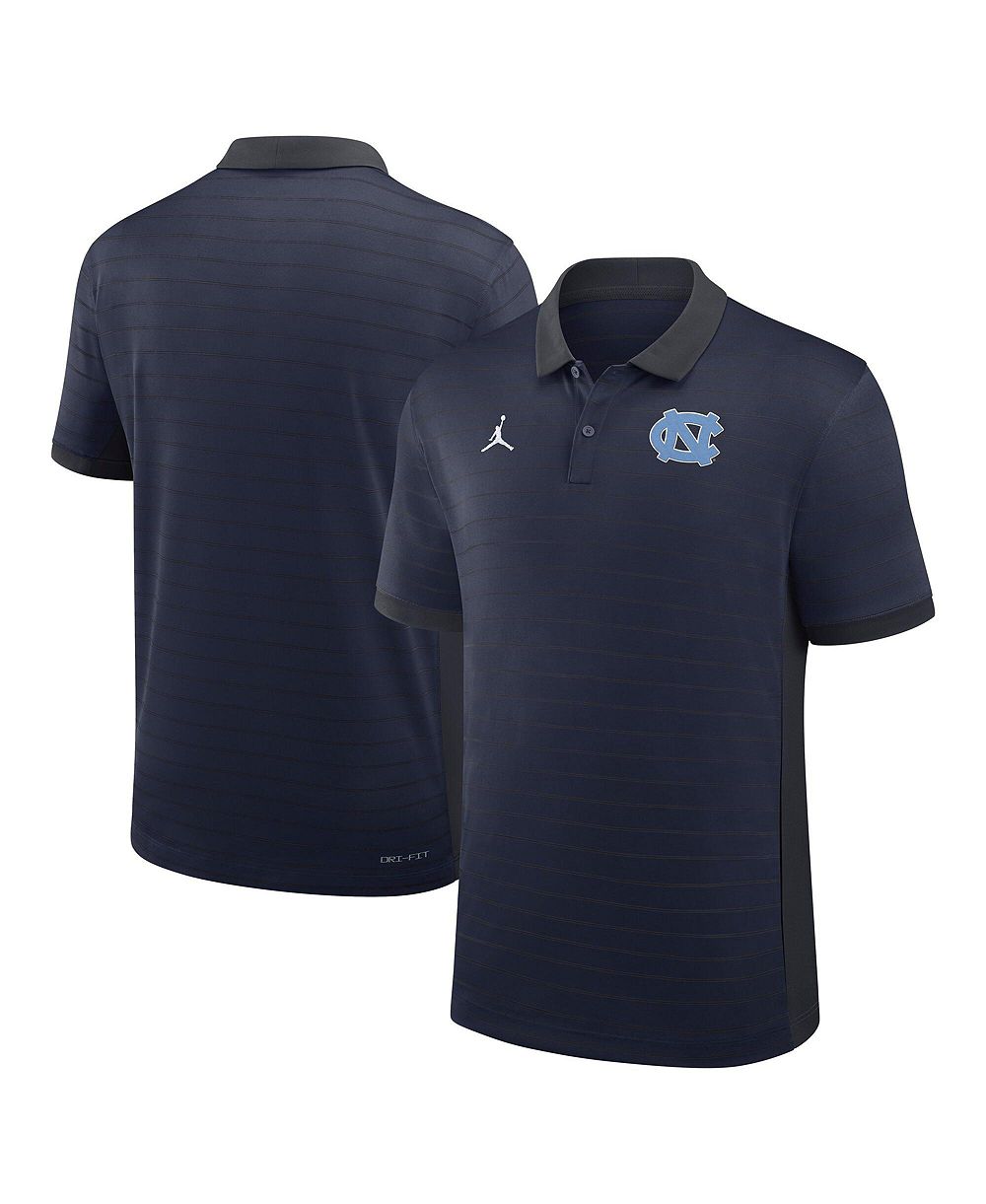 Jordan Men's Navy North Carolina Tar Heels 2026 Early Season Coaches Sideline Victory Stripe Dri-FIT Polo Shirt