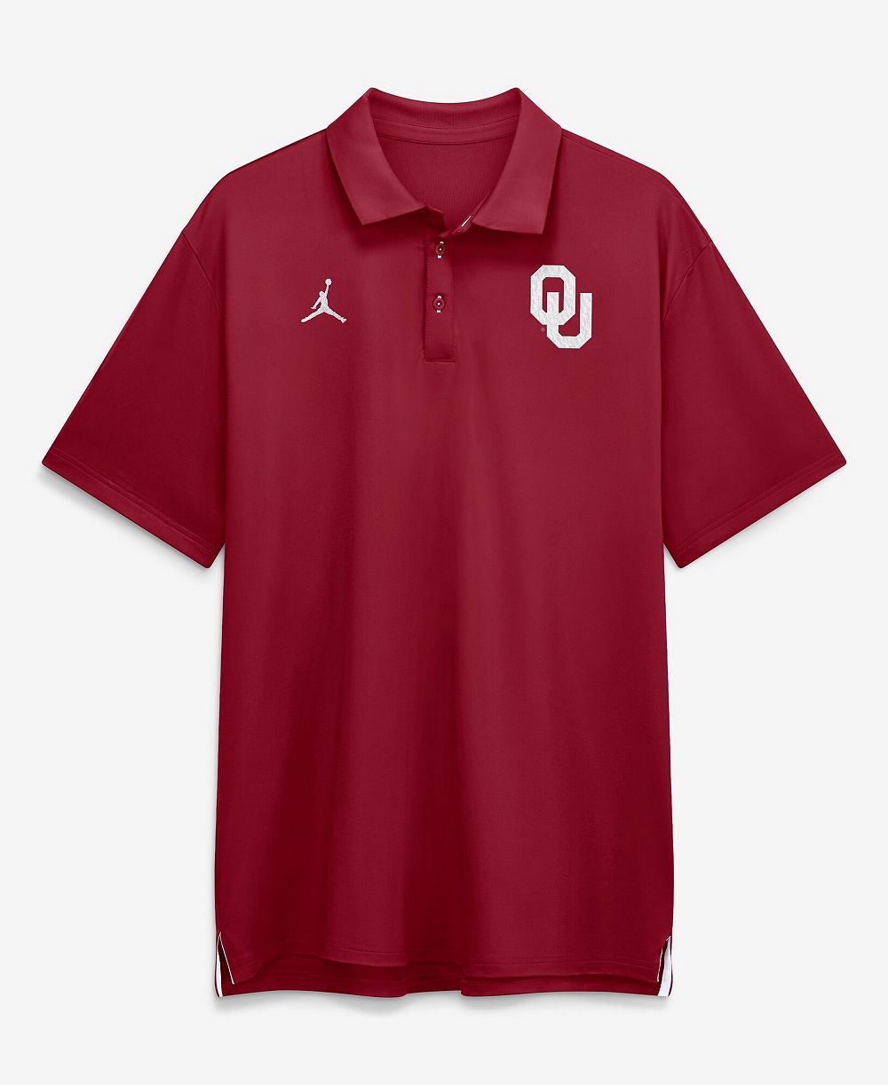 Jordan Men's Crimson Oklahoma Sooners 2026 Sideline Tour Dri-FIT Polo Shirt