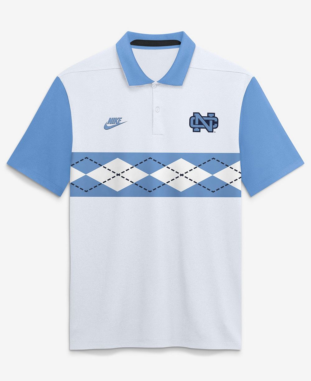Nike Мужская белая поло-рубашка North Carolina Tar Heels Legacy Vapor с логотипом Dri-FIT