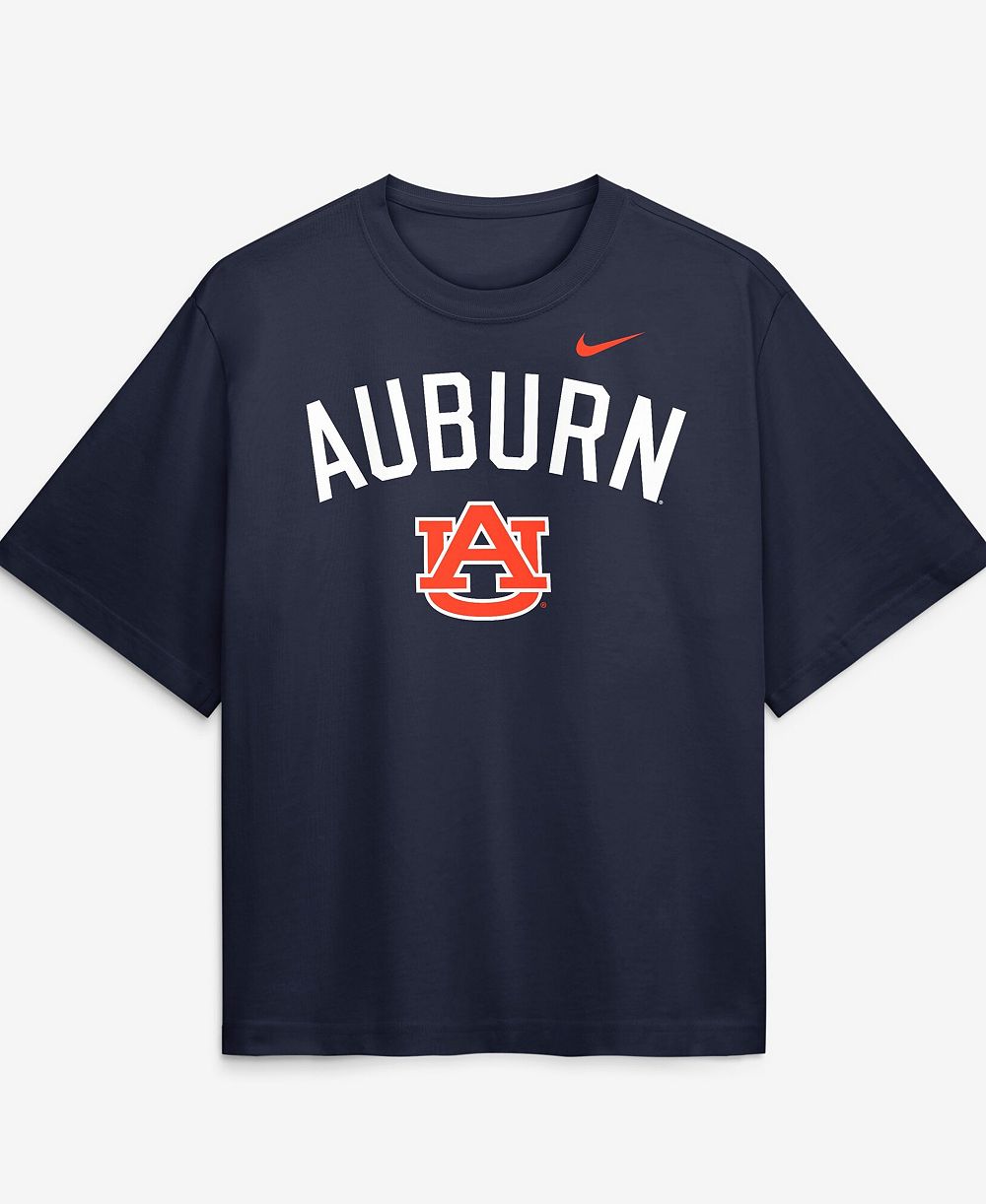 Nike Women's Navy Auburn Tigers Arch Logo Boxy T-Shirt