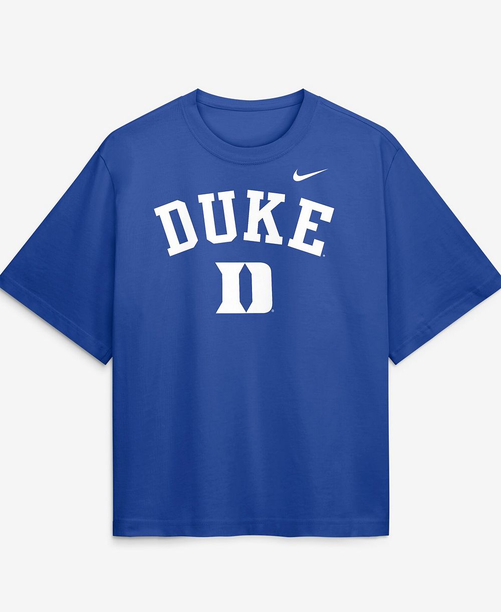 Nike женская футболка с логотипом Duke Blue Devils, королевский синий цвет, оверсайз