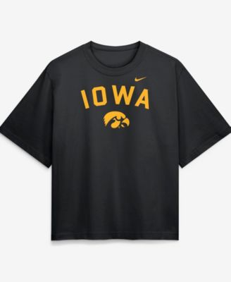 Nike женская черная футболка Iowa Hawkeyes с логотипом Arch Logo, свободный крой