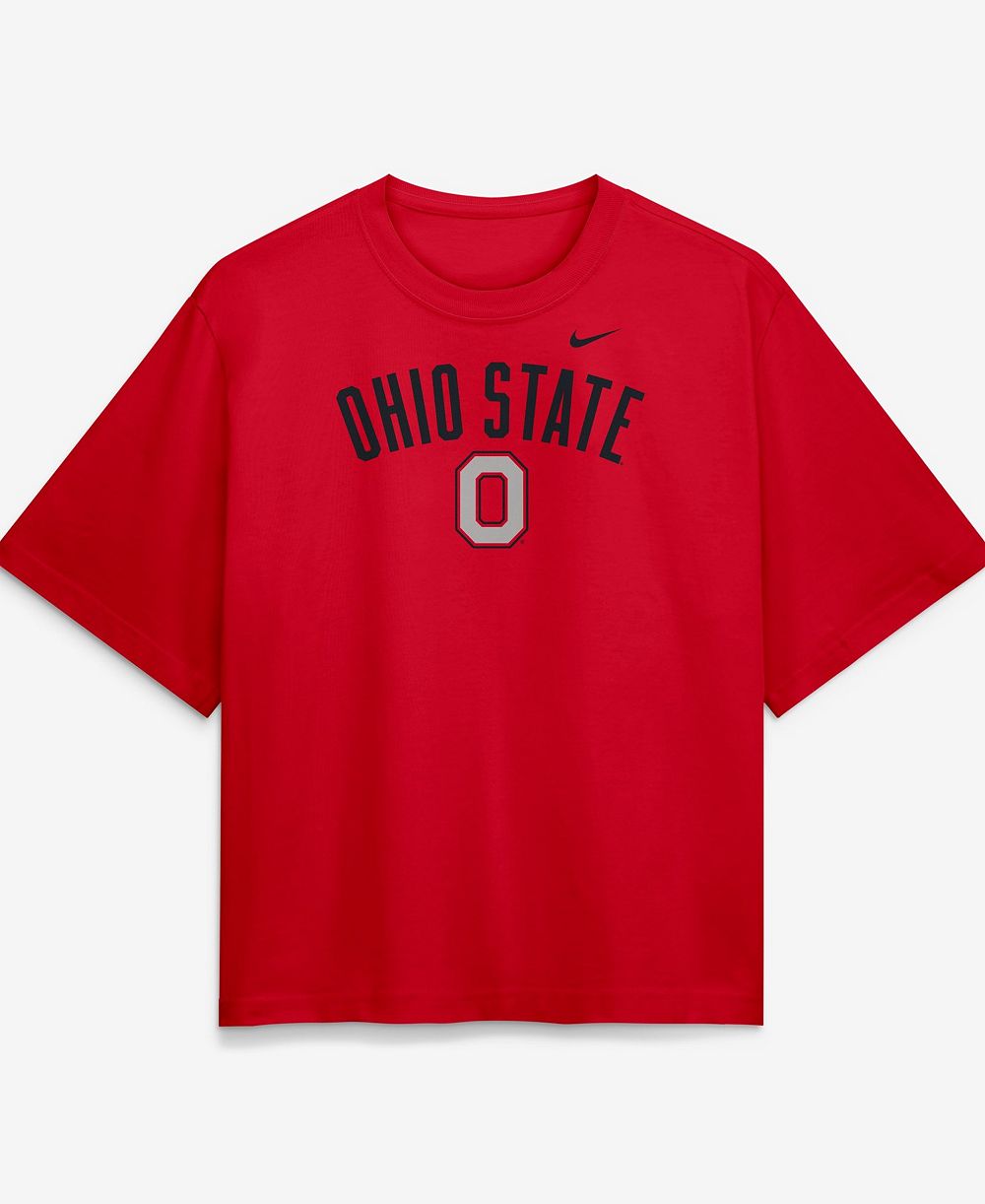 Nike женская футболка с логотипом Ohio State Buckeyes,scarlet