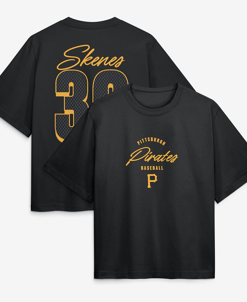 Nike Женская Paul Skenes Black Pittsburgh Pirates Premium Essentials Boxy Name Number T-Shirt
