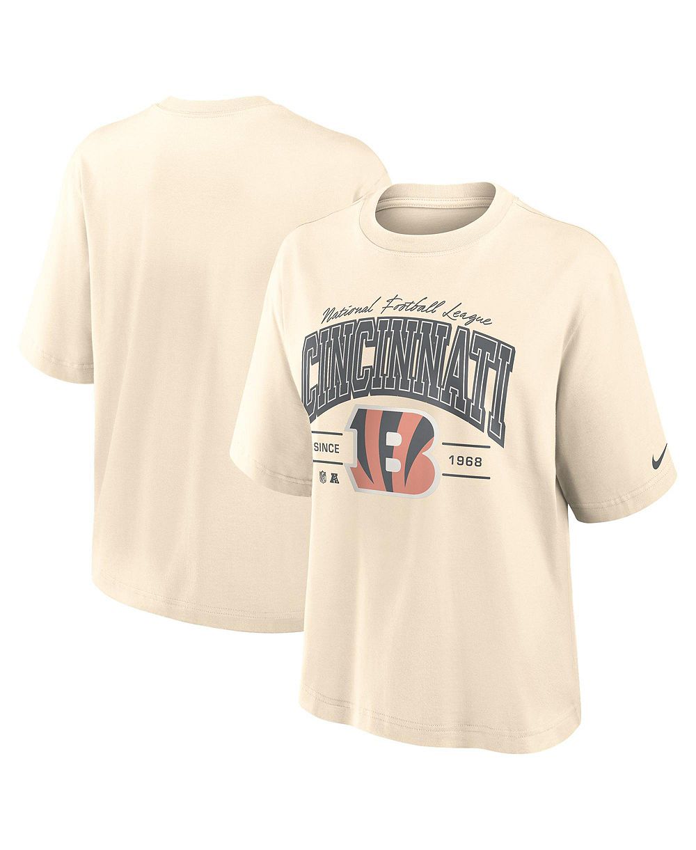 Женская футболка Nike Cincinnati Bengals Mod Boxy кремового цвета