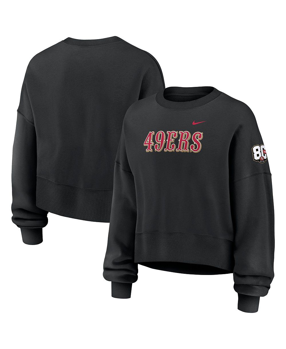 Nike Women's Black San Francisco 49ers 80th Anniversary Phoenix Oversized Tri-Blend Sweatshirt