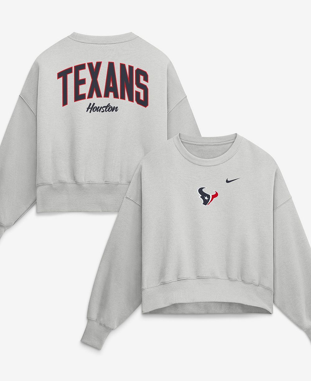 Женская оверсайз толстовка Nike Gray Houston Texans Primetime Phoenix из флиса