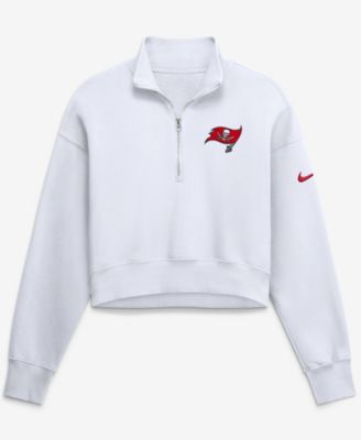 Nike женский укороченный sweatshirt с четвертьзастежкой из флиса Phoenix Oversized белого цвета Тампа-Бэй Букеанирс