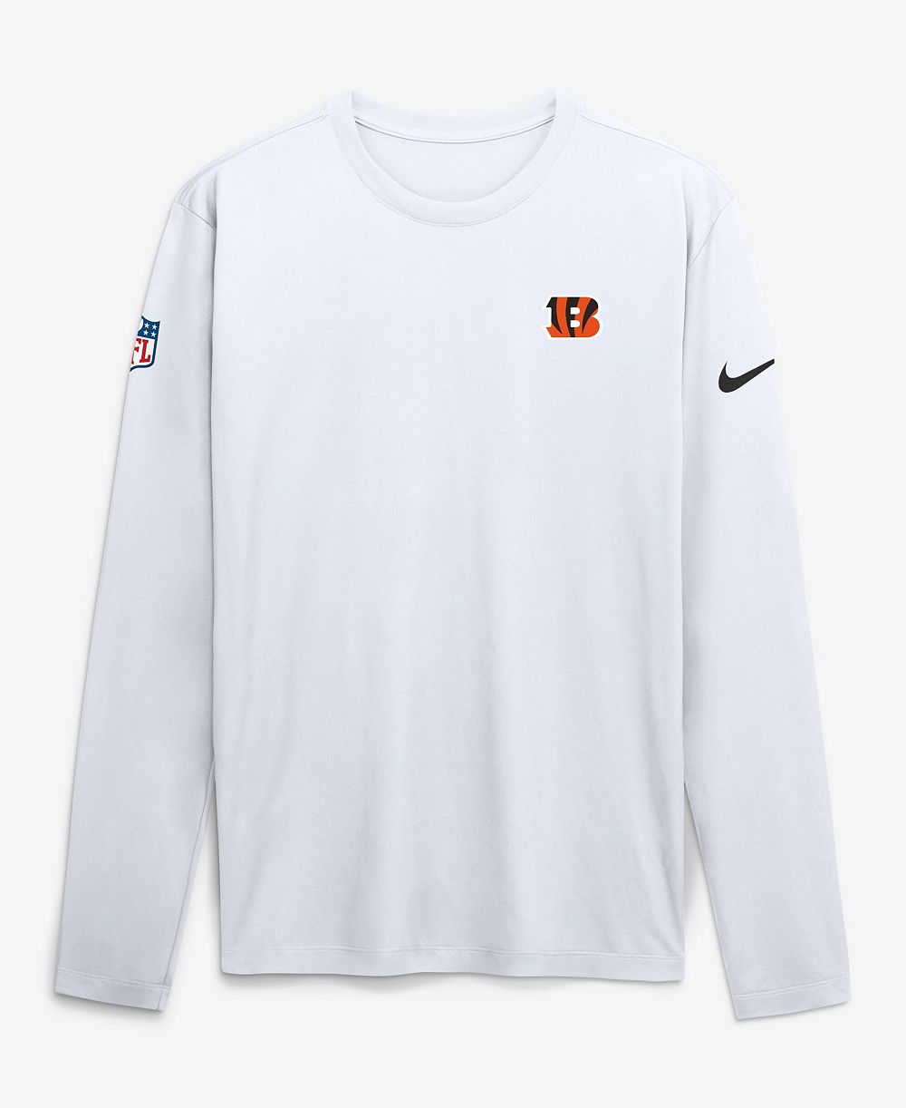 Nike Men's White Cincinnati Bengals Legend Small Logo Dri-FIT Long Sleeve T-Shirt