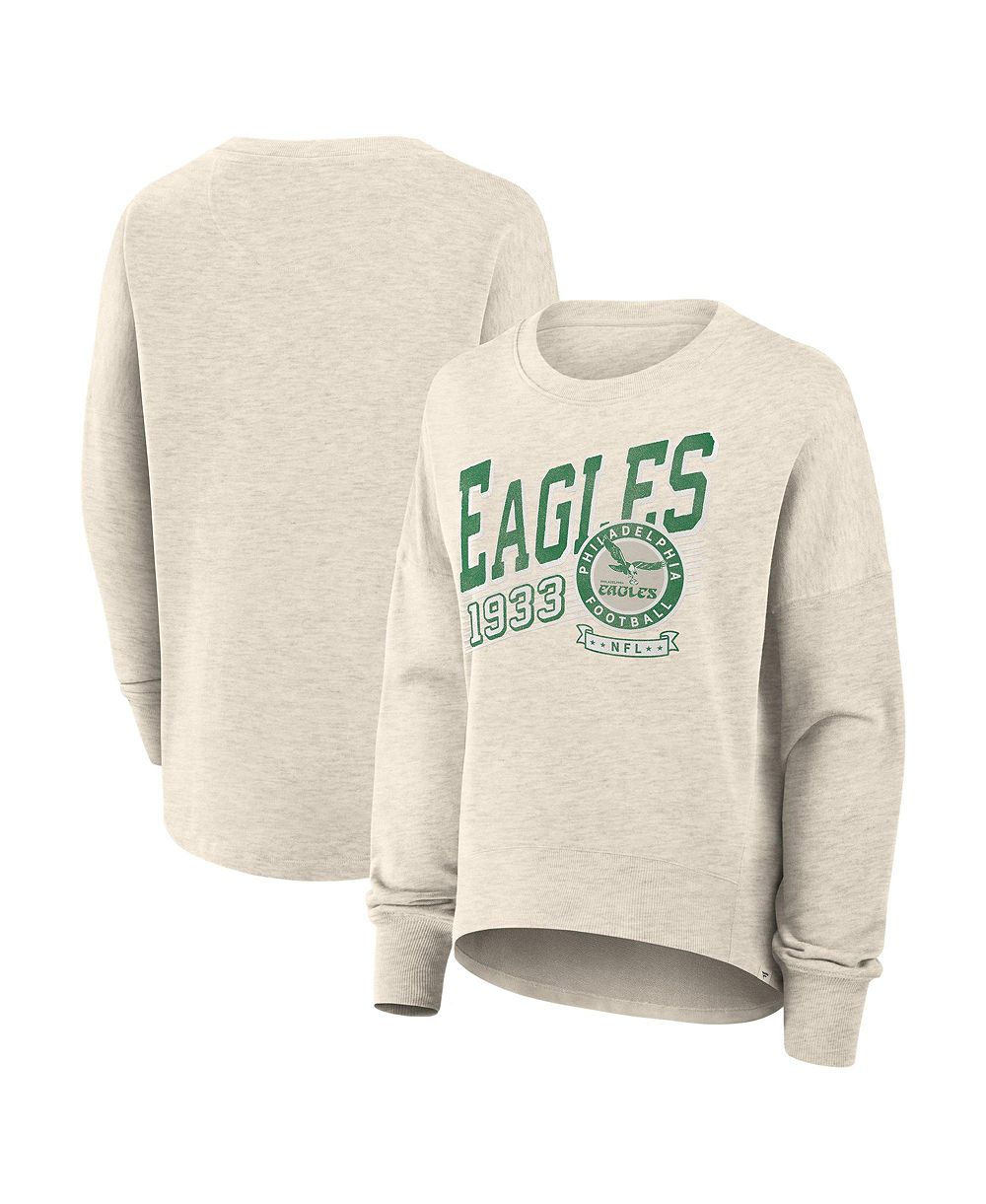 Fanatics женский оверсайз-пуловер Heritage цвета кремовый, Philadelphia Eagles