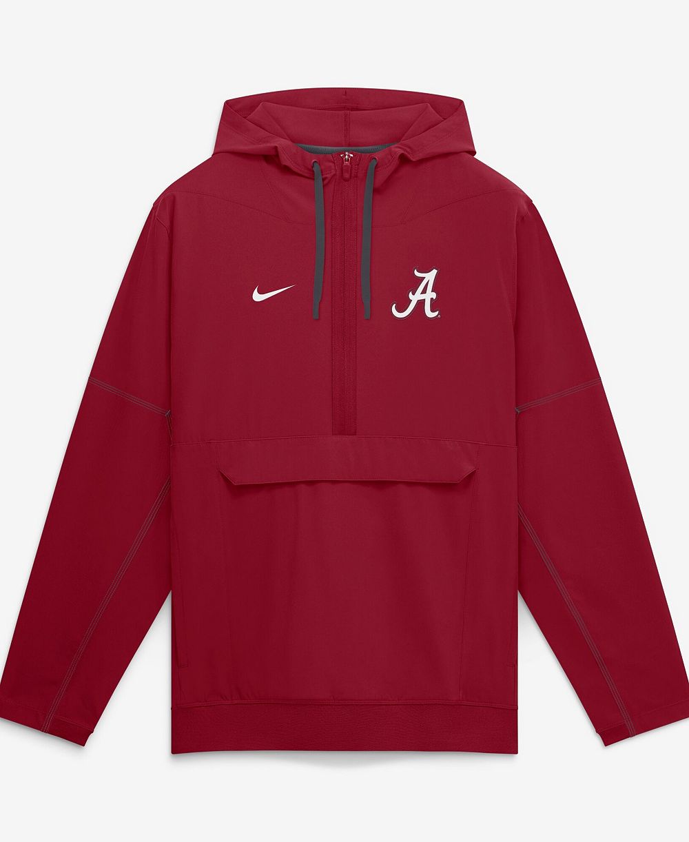 Nike Men's Crimson Alabama Crimson Tide 2026 Sideline Anorak Half-Zip Hoodie