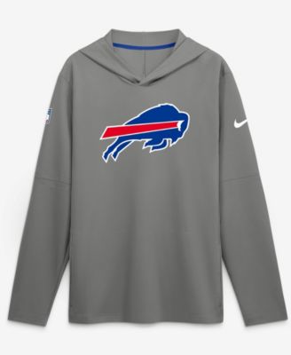 Nike Men's Gray Buffalo Bills Sideline Alternate Lightweight Long Sleeve Hooded Dri-FIT T-Shirt
