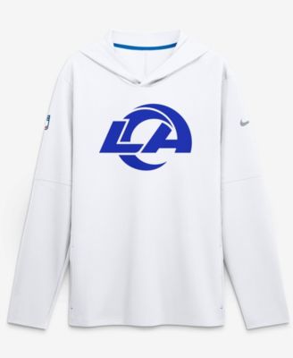 Мужская легкая худи Nike с длинным рукавом и капюшоном Dri-FIT, белая, для скамейки запасных «Лос-Анджелес Рэмс»