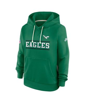 Женская худи Nike стандартного выпуска для боковой линии Philadelphia Eagles цвета келли-грин с технологией Dri-FIT
