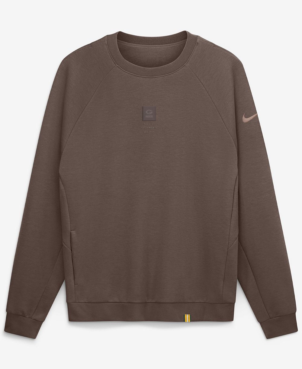 Nike мужская толстовка Green Bay Packers Full Defense Dri-FIT, коричневая и зеленая