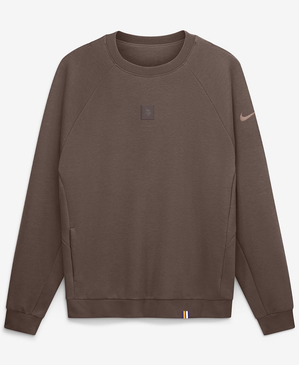 Nike Men's Brown Minnesota Vikings Full Defense Dri-FIT Primary Sweatshirt