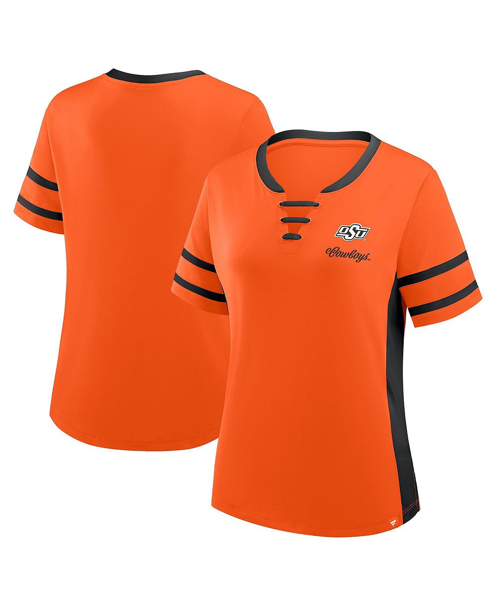 Женская футболка Fanatics Oklahoma State Cowboys, оранжево-черная