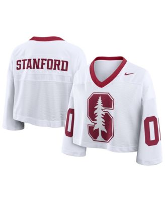 Nike женская укороченная модная джерси с большим логотипом Stanford Cardinal, белая