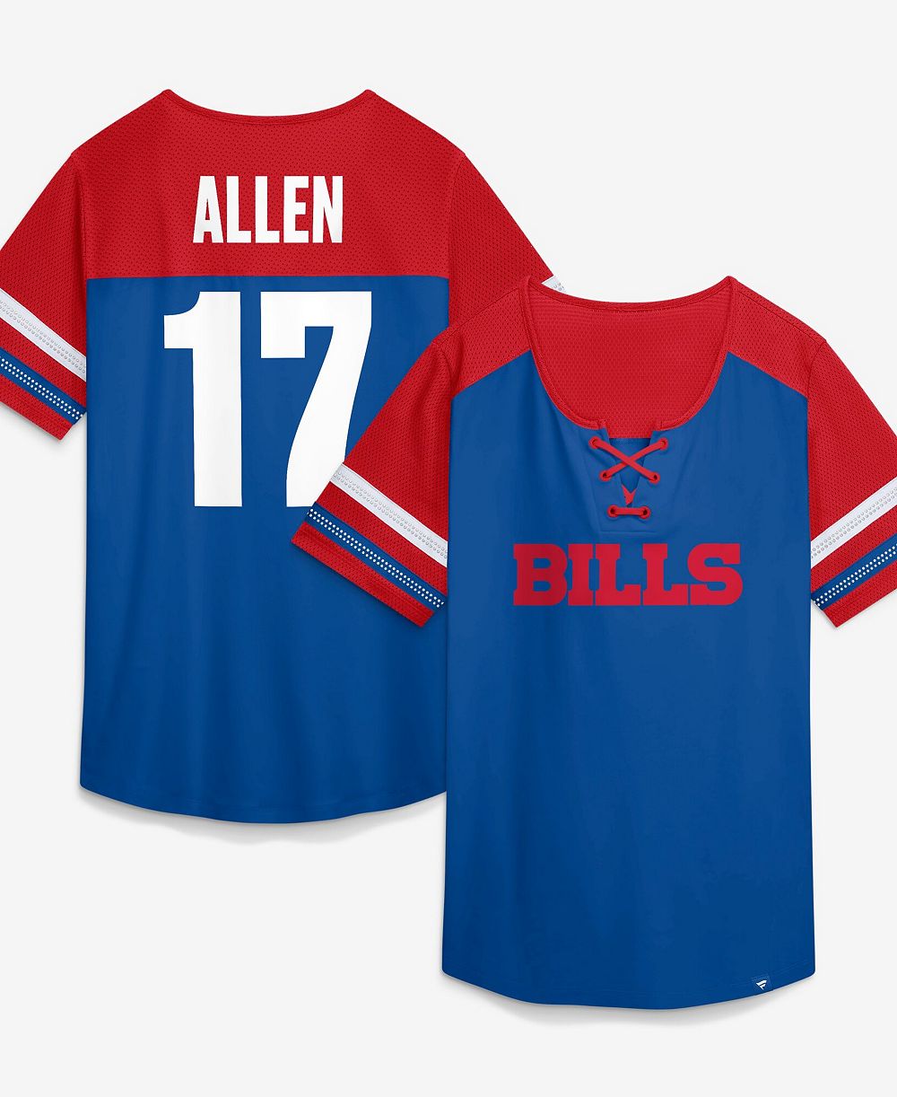 Fanatics Женская Josh Allen Royal Buffalo Bills Curl Route Athena Lace-Up Name Number Shirt