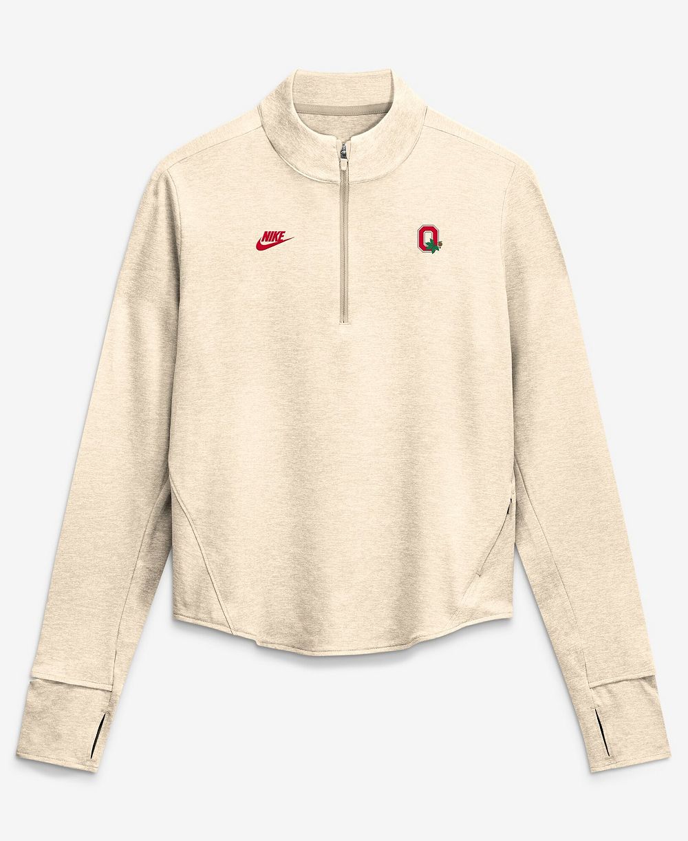 Nike Women's Natural Ohio State Buckeyes Legacy Swift Dri-FIT Half-Zip Pullover Sweatshirt