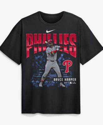 Nike Men's Bryce Harper Black Philadelphia Phillies Enlarged Player Graphic Max90 Heavyweight T-Shirt