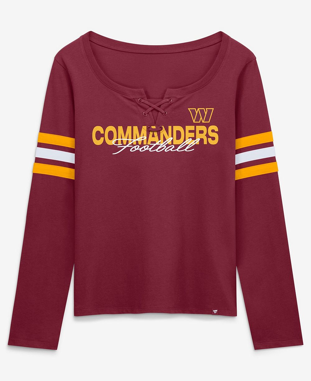 Fanatics Women's Burgundy Washington Commanders Team First Coverage Scheme Lace-Up Long Sleeve T-Shirt