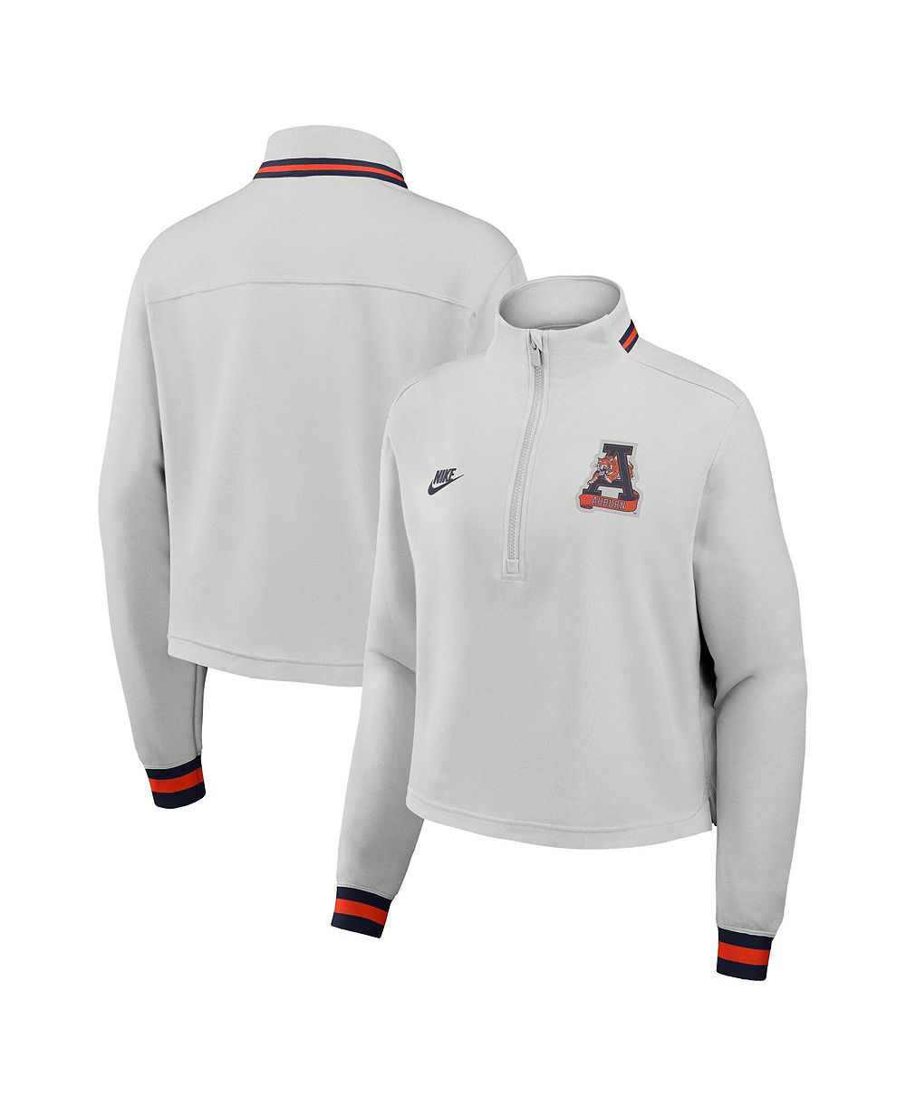 Nike женская серая кофта на четверть молнии Auburn Tigers Legacy Heritage с технологией Dri-FIT
