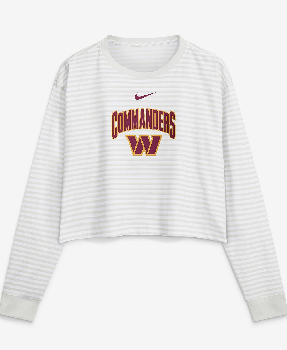Nike Women's White Washington Commanders Loose Fit Crop Top