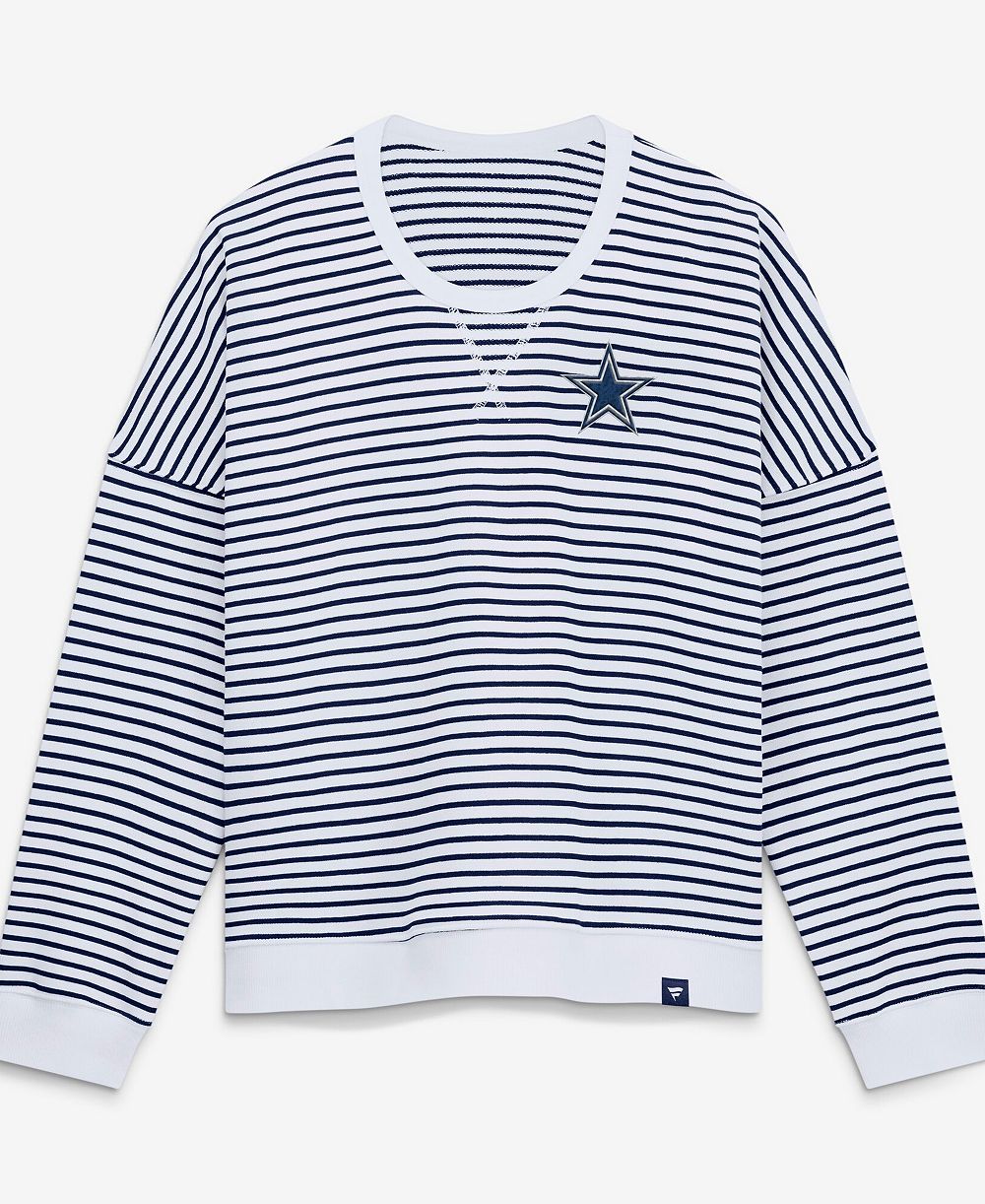 Fanatics Женское безразмерное флисовое свитшот Dallas Cowboys White/Navy