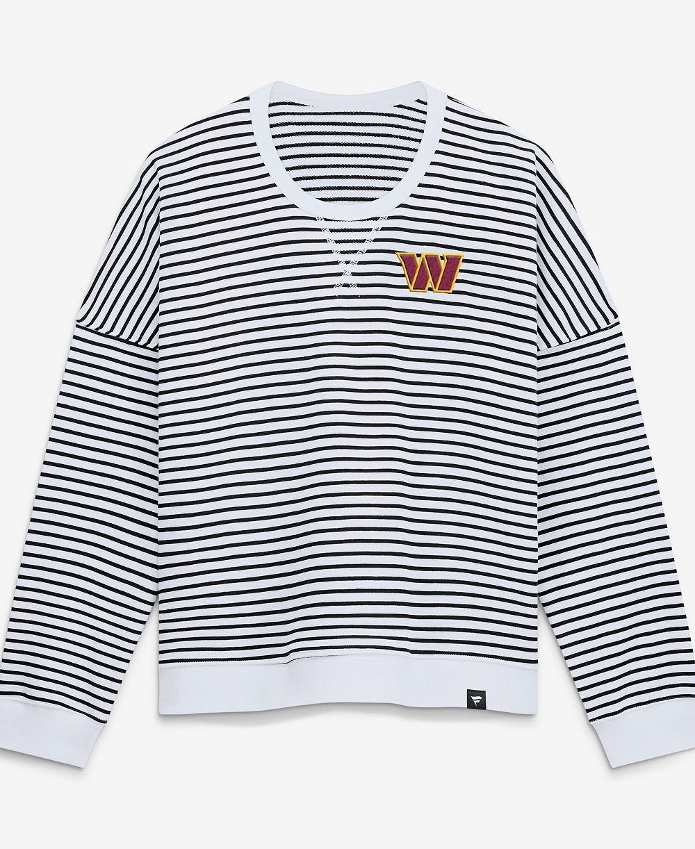 Женское оверсайз-свитшот Fanatics Washington Commanders Striped White/Black French Terry