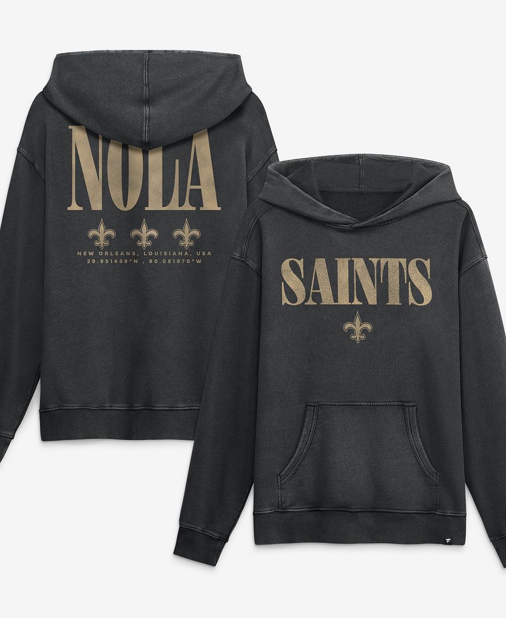 Мужской свободный худи Fanatics New Orleans Saints из французской махры, черный цвет, тема rivalry